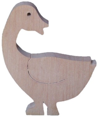 hus s otočenou hlavou