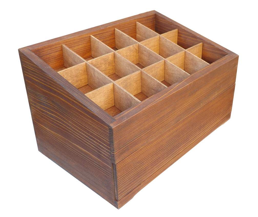 skrinka na čaje hnedá